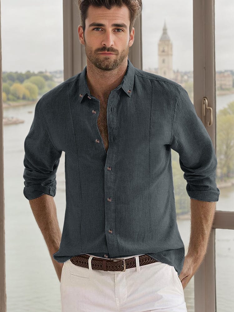 Basic 100% Cotton Button Shirt - Image 5