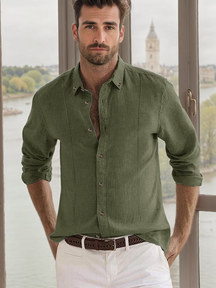 Basic 100% Cotton Button Shirt - Image 6