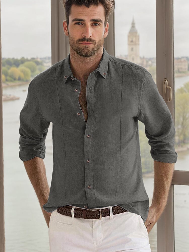 Basic 100% Cotton Button Shirt - Image 7
