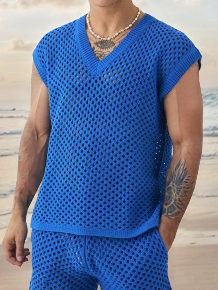 Breathable Mesh Knit Casual Set - Image 4