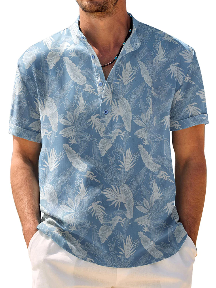 Casual Breathable Hawaiian Henley Shirt (US Only) - Image 10