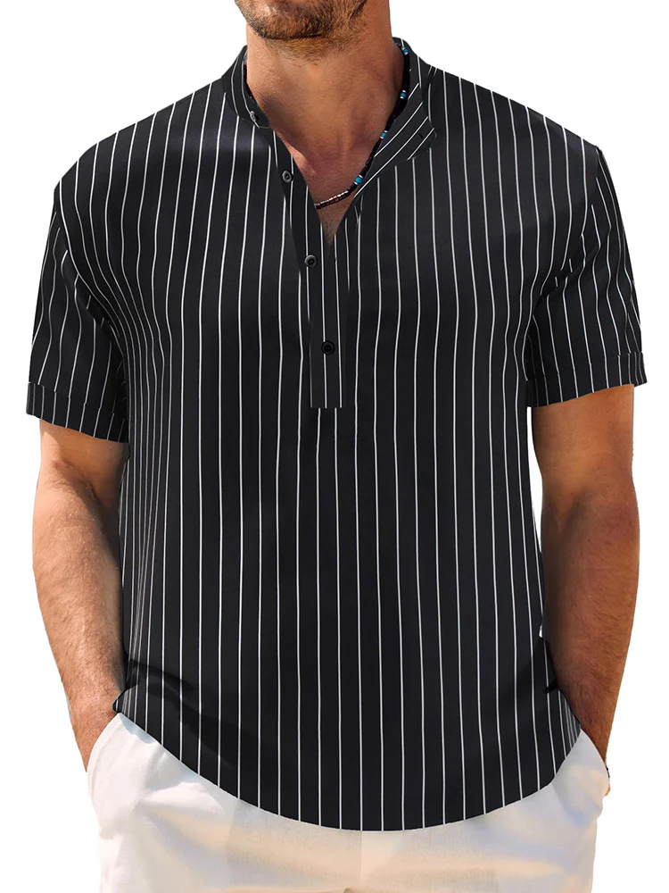 Casual Breathable Hawaiian Henley Shirt (US Only) - Image 3