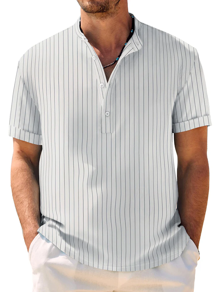 Casual Breathable Hawaiian Henley Shirt (US Only) - Image 4