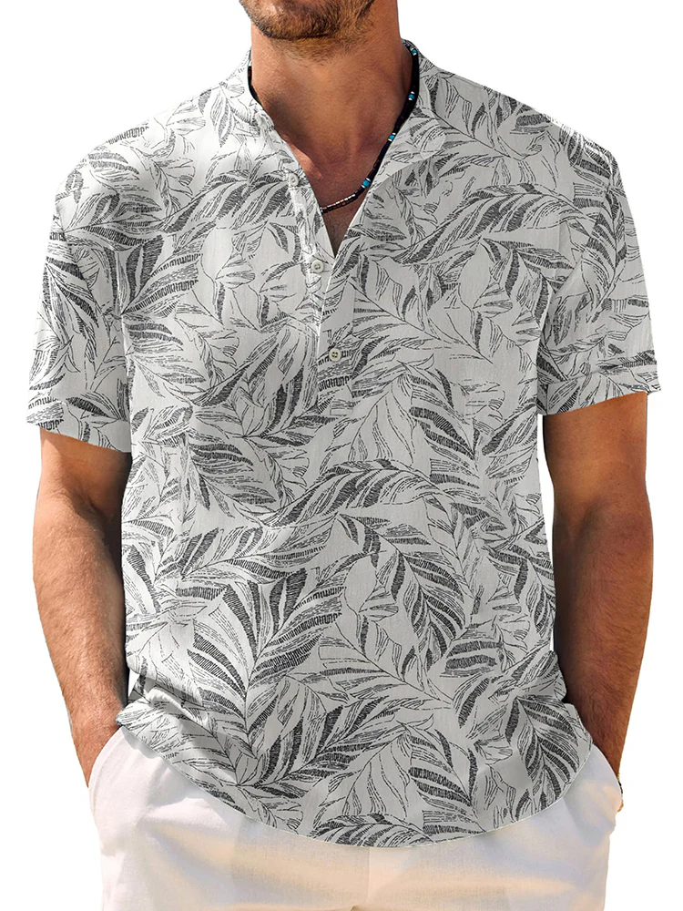Casual Breathable Hawaiian Henley Shirt (US Only) - Image 6