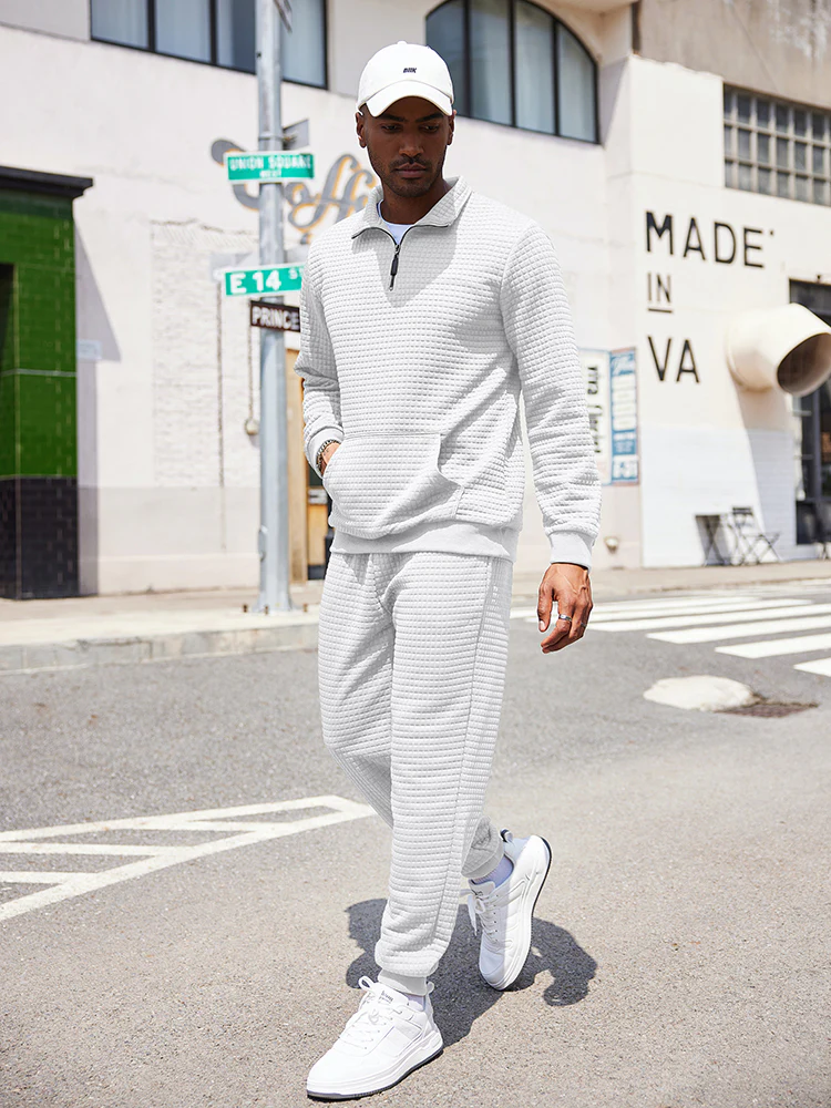 Casual Plaid Jacquard Tracksuit Set (US Only) - Image 10