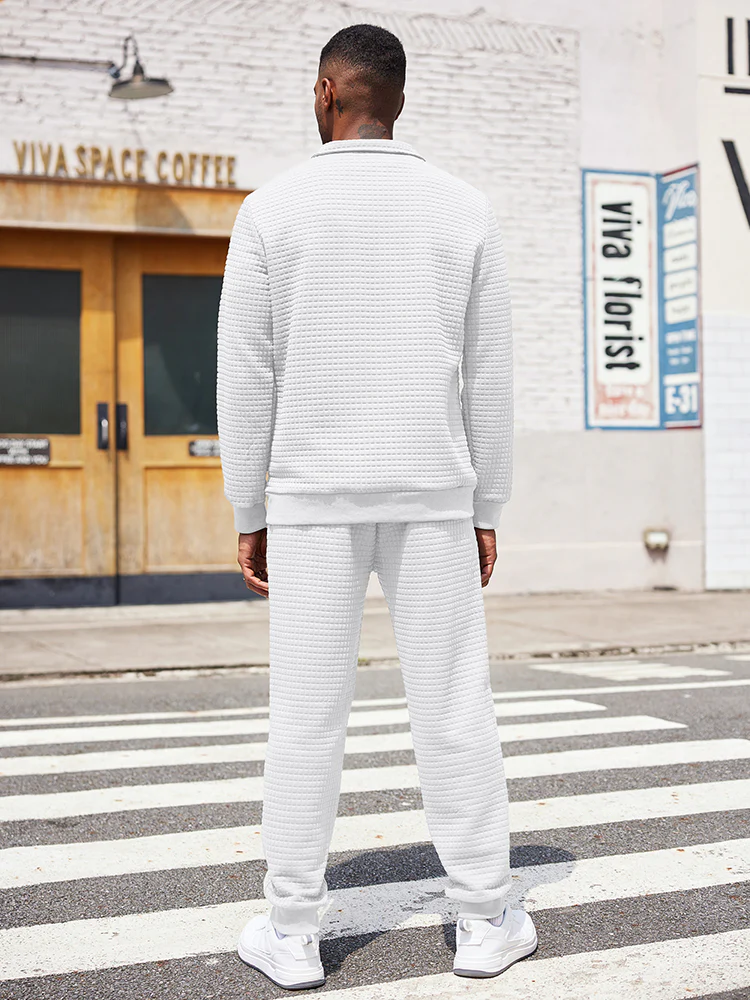 Casual Plaid Jacquard Tracksuit Set (US Only) - Image 11