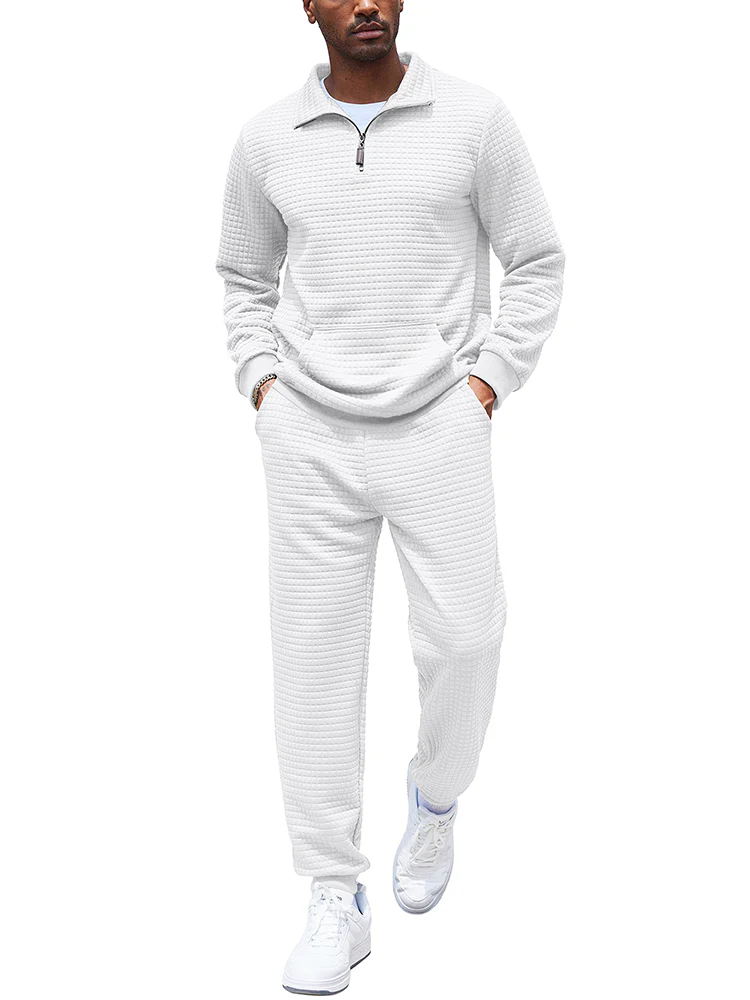 Casual Plaid Jacquard Tracksuit Set (US Only) - Image 8