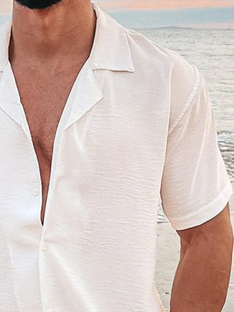 Casual Cotton and Linen Button Shirt - Image 3
