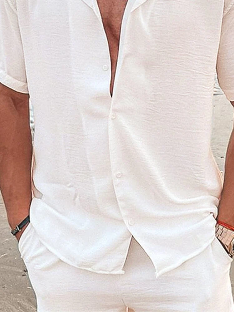 Casual Cotton and Linen Button Shirt - Image 4
