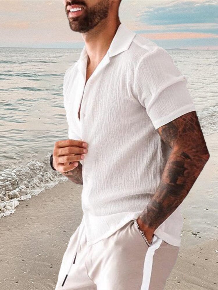 Casual Cotton and Linen Button Shirt - Image 6