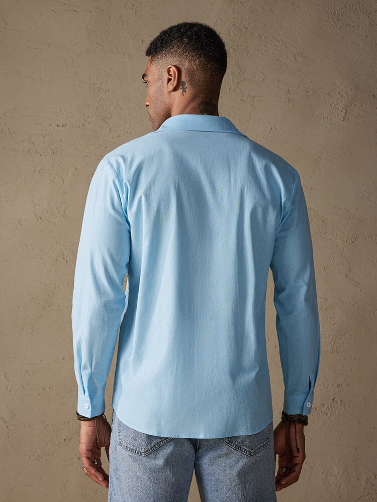 Cotton Linen Long Sleeve Casual Shirt - Image 11