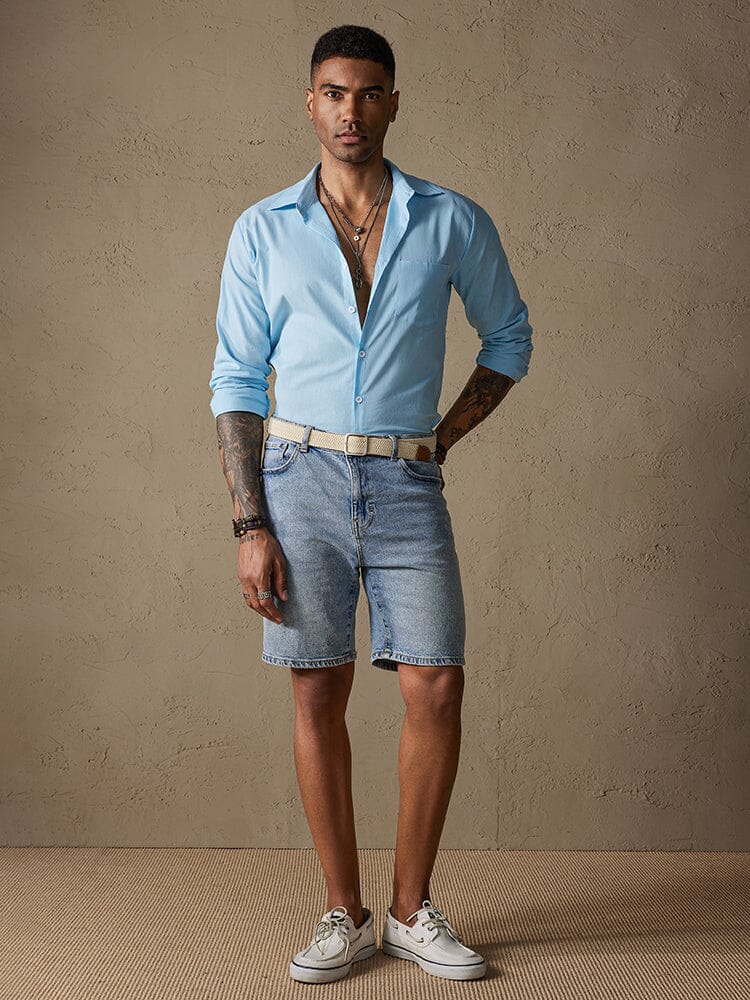 Cotton Linen Long Sleeve Casual Shirt - Image 12