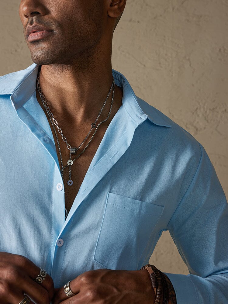 Cotton Linen Long Sleeve Casual Shirt - Image 13