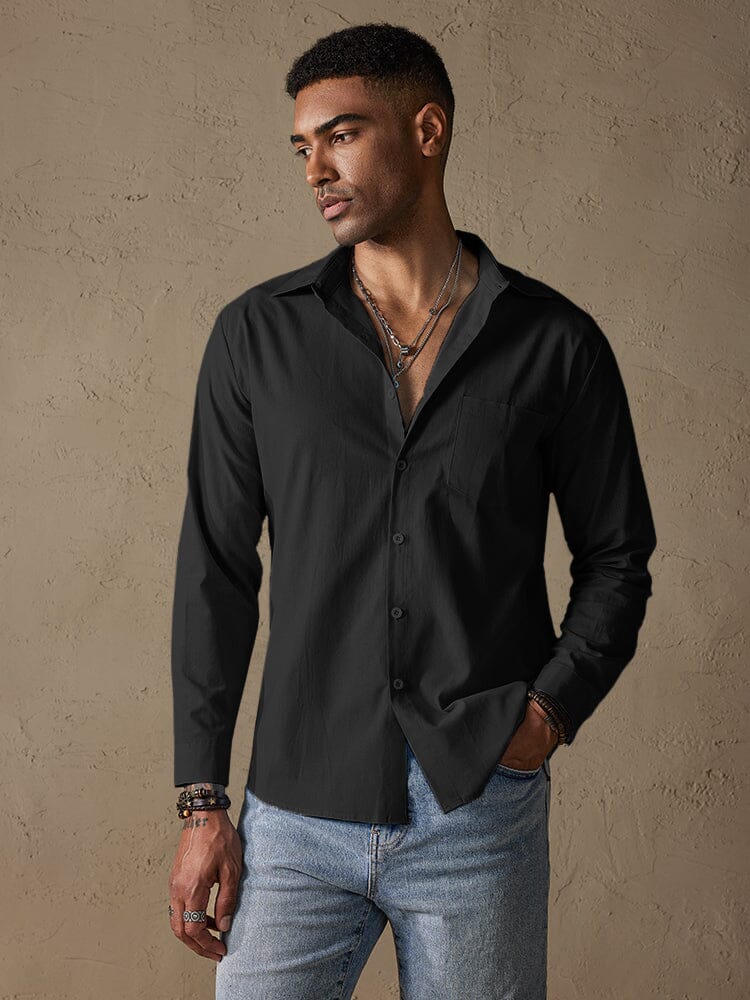 Cotton Linen Long Sleeve Casual Shirt - Image 3