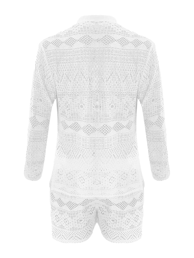 Hollow Out Lace Shirt Sets - Image 10