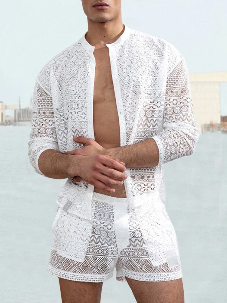 Hollow Out Lace Shirt Sets - Image 6