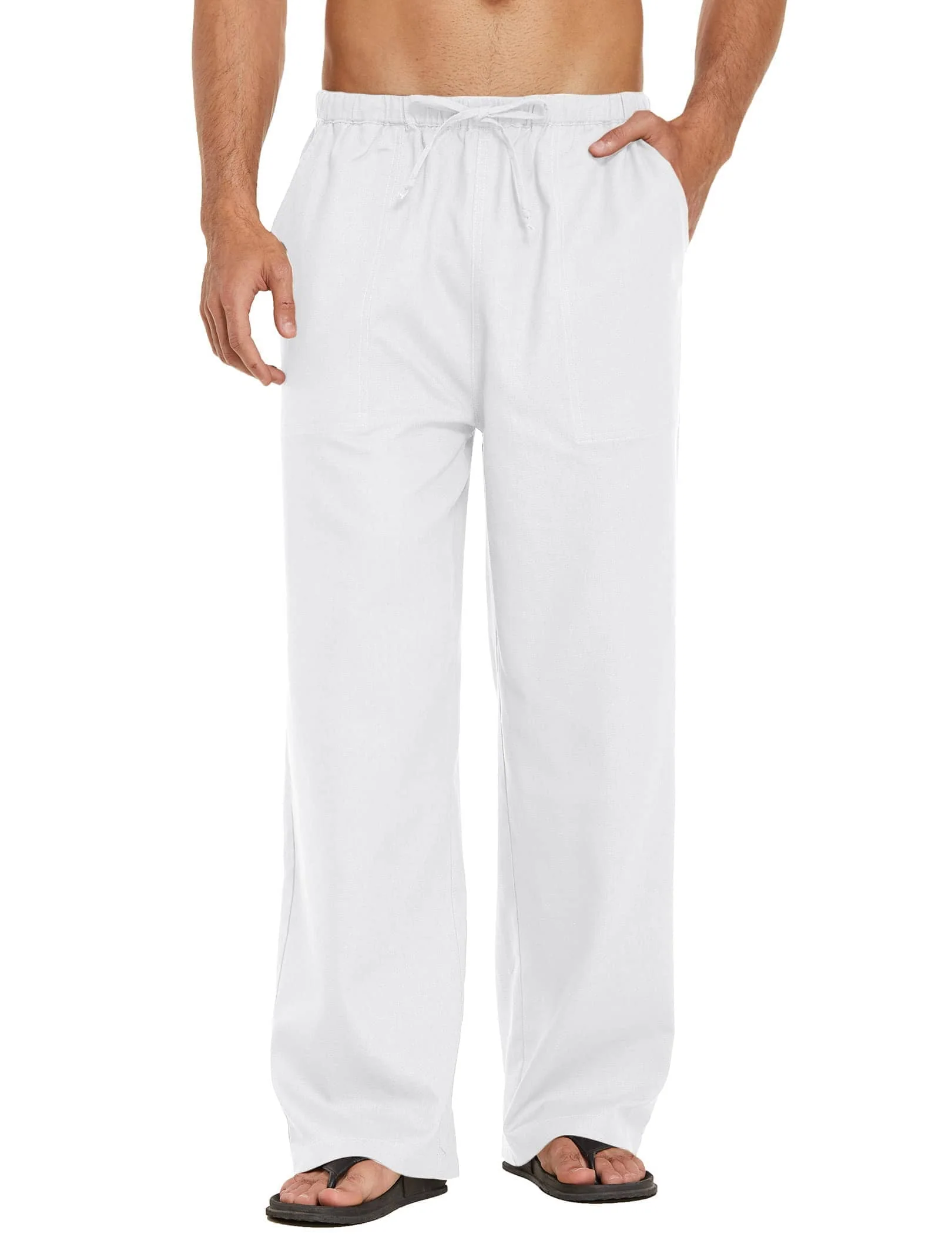 Linen Style Elastic Waist Yoga Pants (US Only) - Image 4