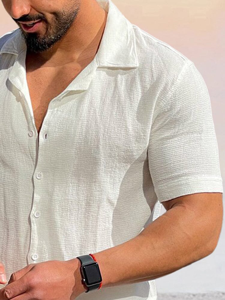 Solid Color Lapel Simple Casual Shirt - Image 3