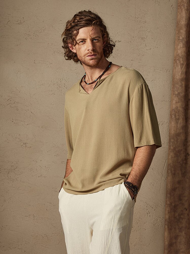 Cotton Solid Color Cozy Shirt - Image 3