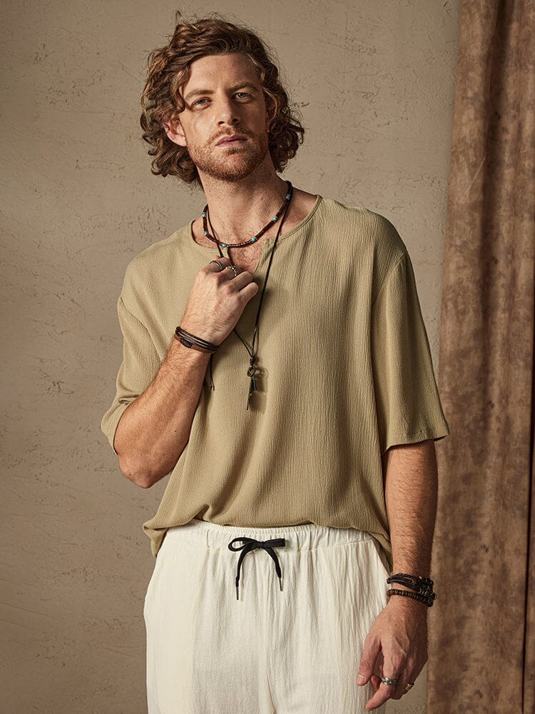 Cotton Solid Color Cozy Shirt - Image 4