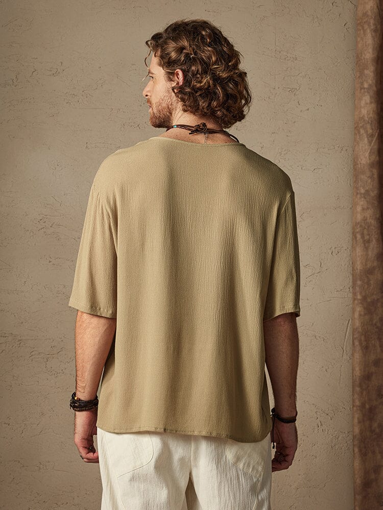 Cotton Solid Color Cozy Shirt - Image 5