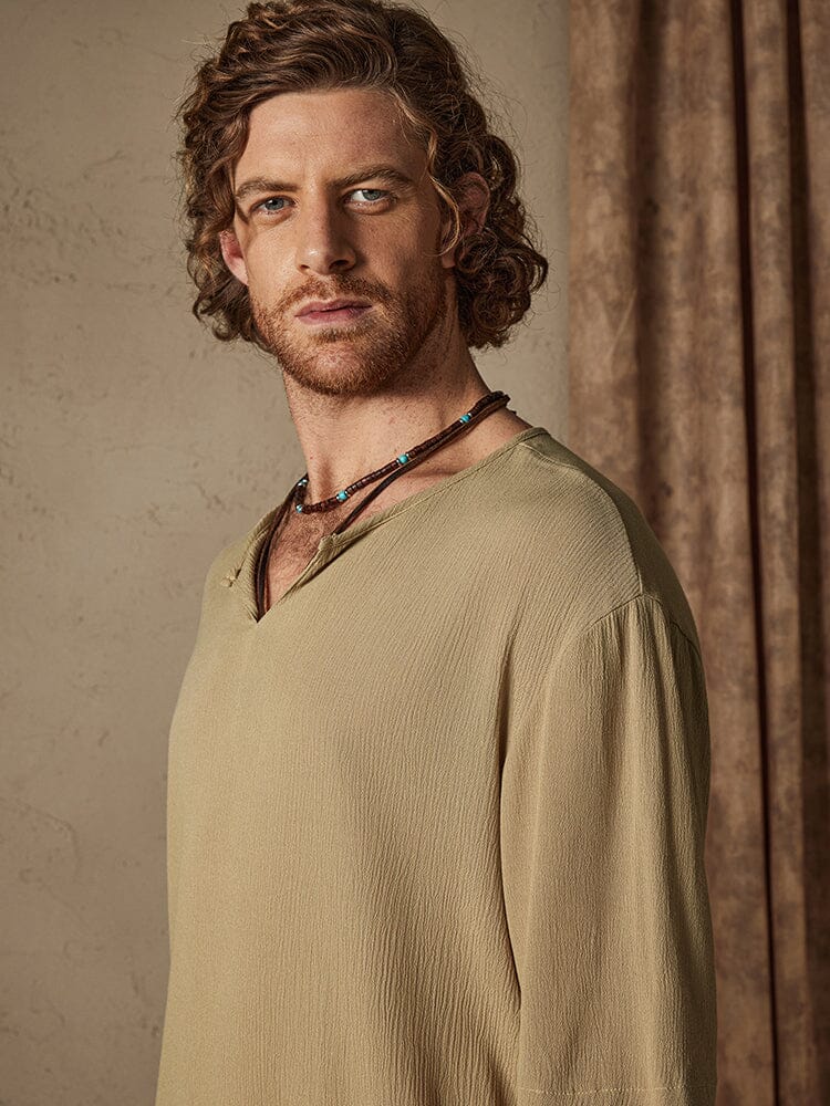 Cotton Solid Color Cozy Shirt - Image 7